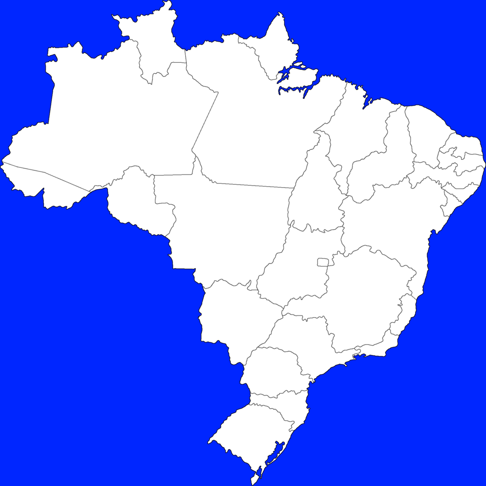 Mapa do Brasil com estados atendidos
